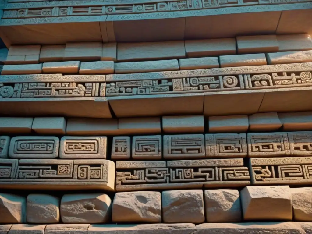 Detalle impresionante de la albañilería maya, revelando las técnicas de construcción de la civilización maya