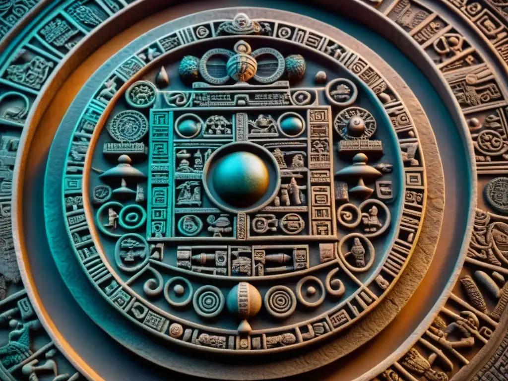 Detalle impresionante del Calendario Maya Astronomía Moderna, mostrando precision y conocimiento ancestral