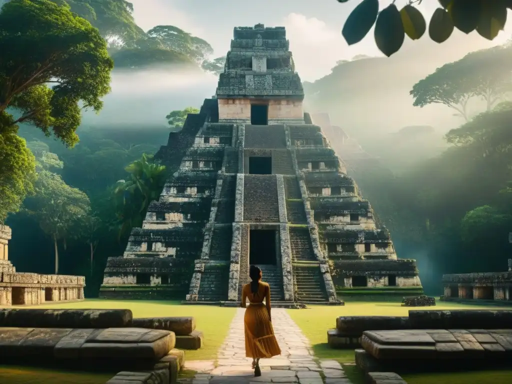 Detalle impresionante de estructura maya con tallados históricos y símbolos culturales