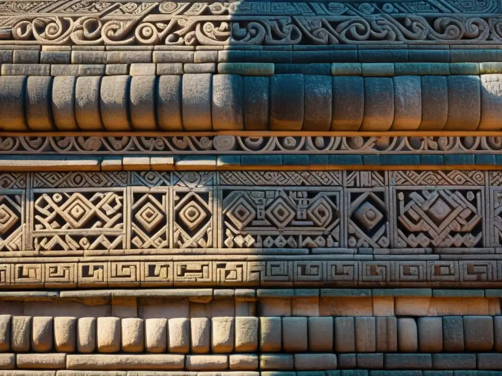 Detalle impresionante del Palacio del Gobernador en Uxmal, legado arquitectónico maya de la ruta Puuc