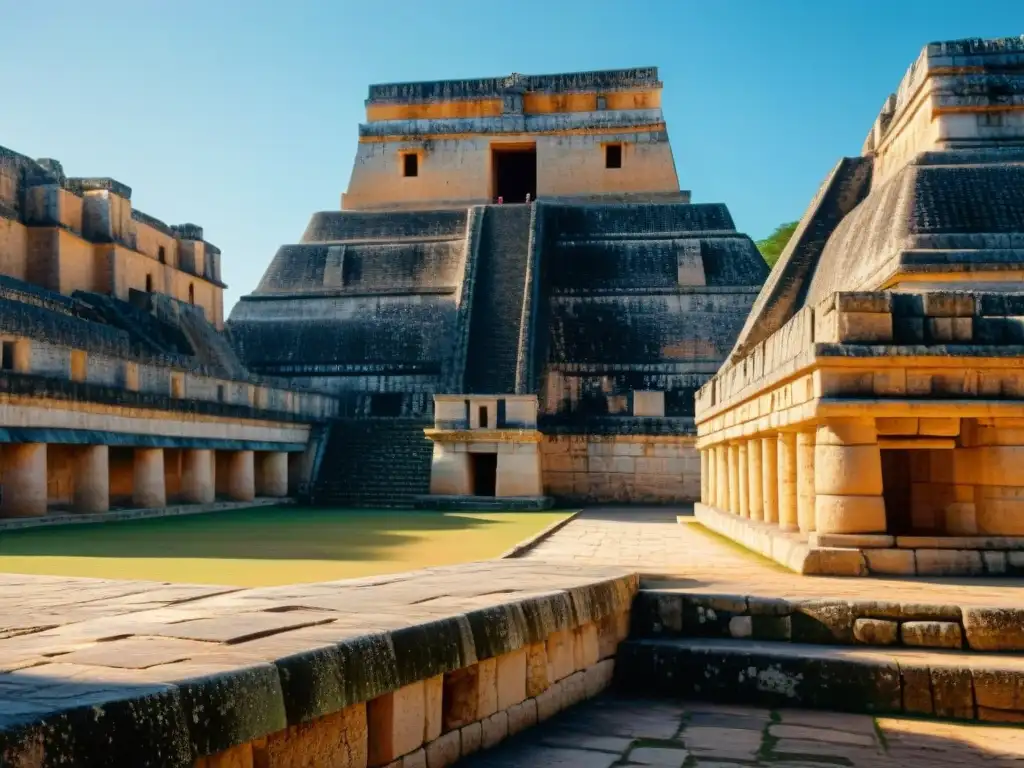 Detalle arquitectónico en Palacio del Gobernador, Uxmal Detalle impresionante del Palacio del Gobernador en Uxmal, resaltando la vida en Uxmal cultura maya