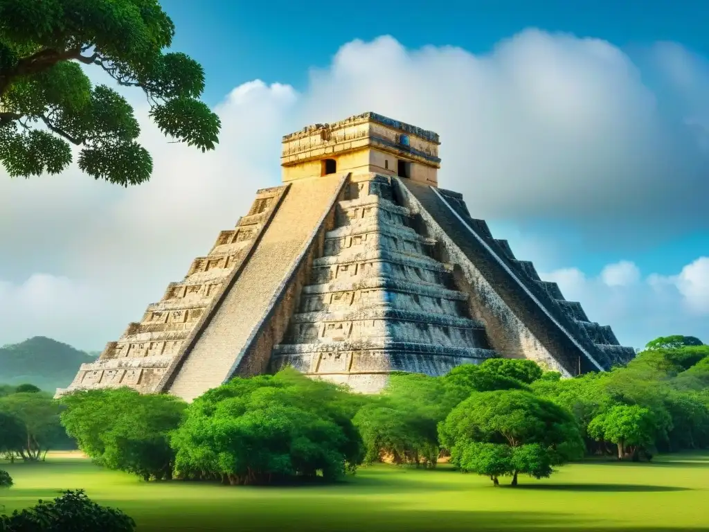 Pirámide del Adivino en Uxmal: detalle y grandeza maya Detalle impresionante de la Pirámide del Adivino en Uxmal, destacando sus grabados y precisión arquitectónica