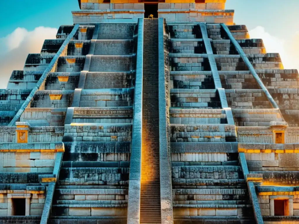 Detalle impresionante de los templos mayas: ingeniería y construcción en el Templo de Kukulcán en Chichén Itzá