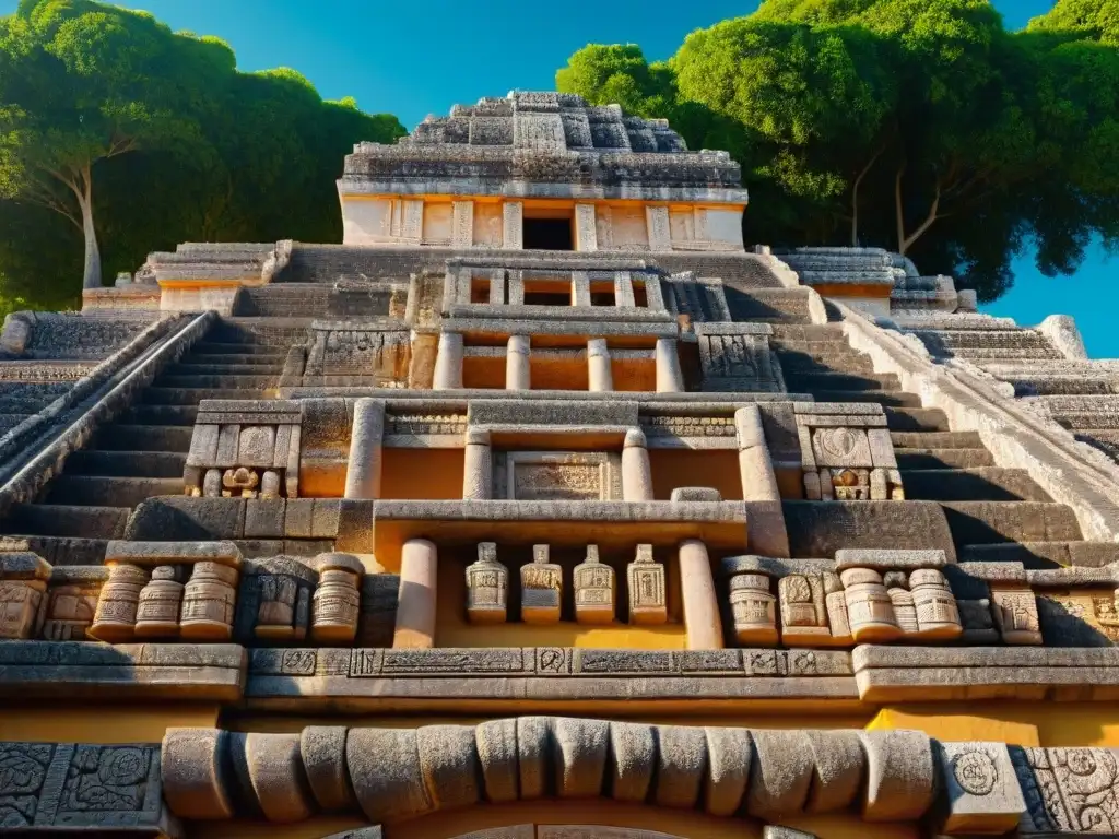 Detalle increíble de la Arquitectura Puuc en Realidad Virtual en ruinas de Sayil, Yucatán