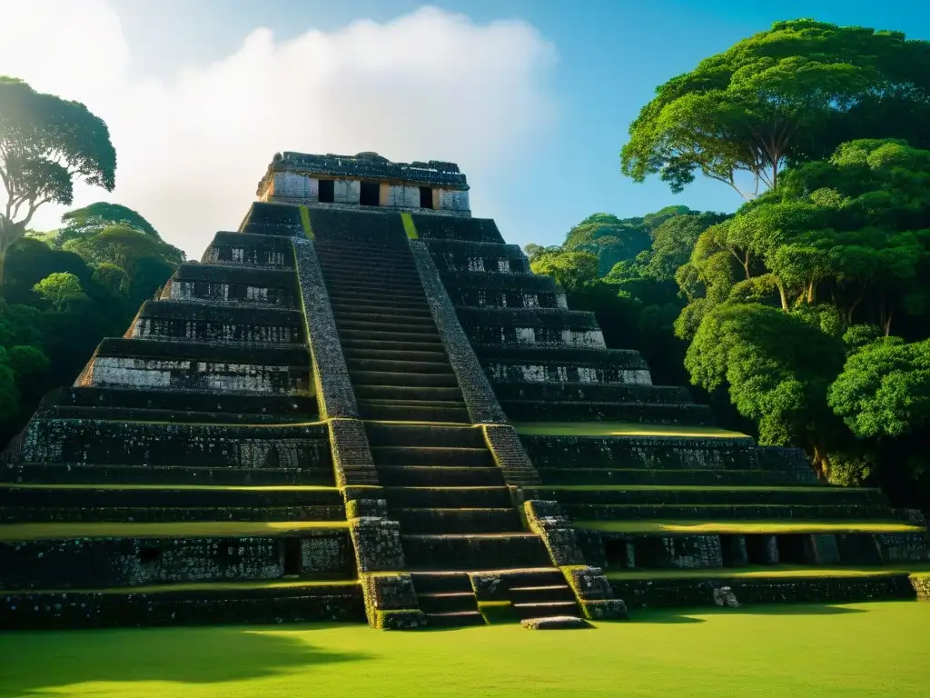 Detalle de las intrincadas tallas y jeroglíficos en el antiguo templo maya de Altun Ha en Belice