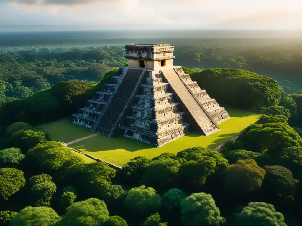 Pirámide maya: arquitectura detallada con imagen térmica Detalle de la conservación de pirámides mayas con anomalías térmicas