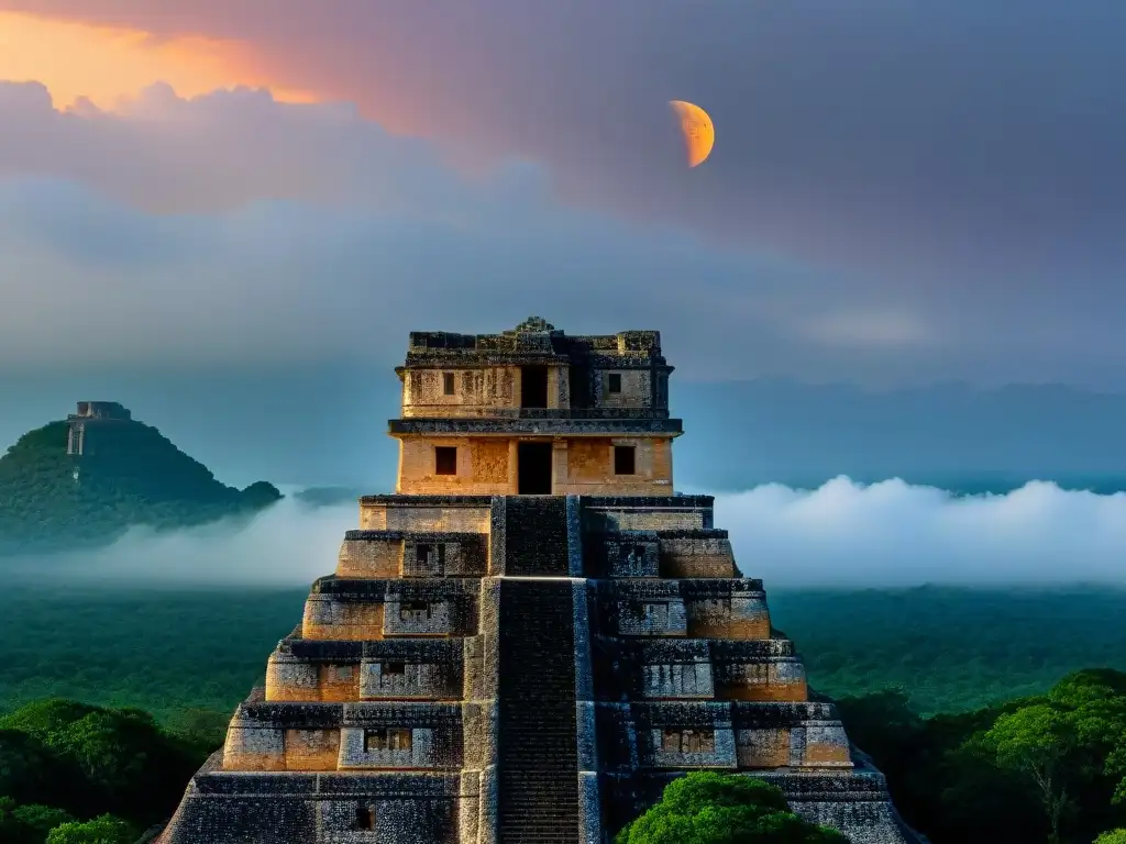 Detalle preciso de la Arquitectura y astronomía maya en Uxmal, conectando con Venus en tránsito