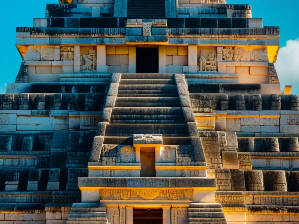 Detalle del simbolismo astronómico maya en las intrincadas tallas de Chichen Itza