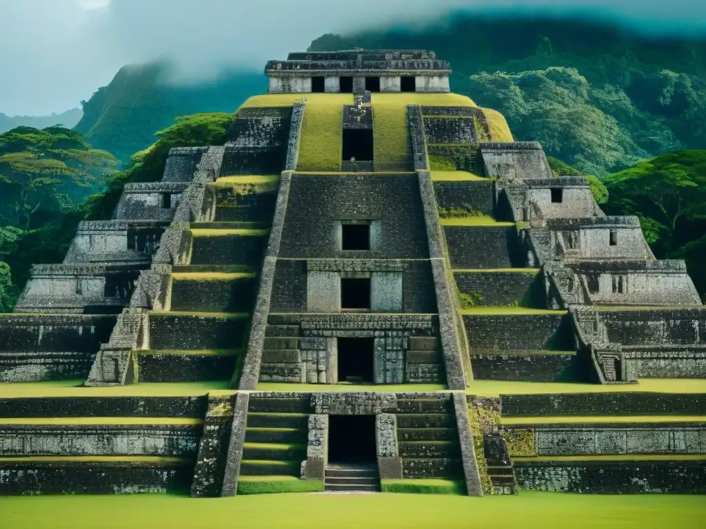 Detalle vibrante de panel maya tallado en Xunantunich, evocando la riqueza cultural con la realidad aumentada en Xunantunich