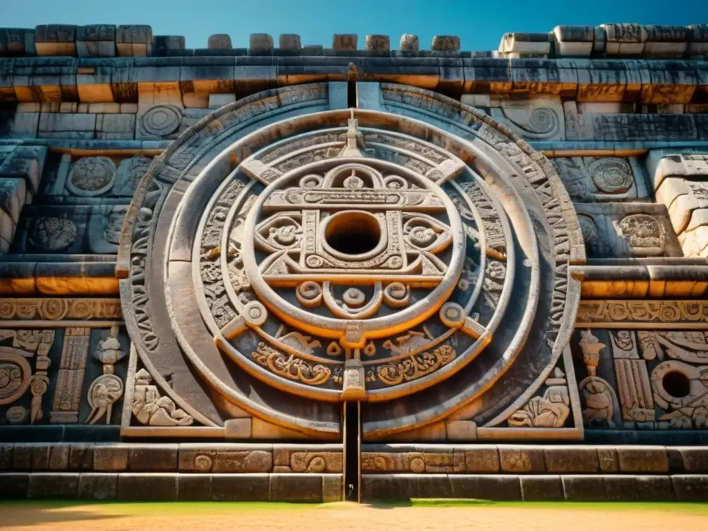 Detalles astronómicos en el panel de piedra del Juego de Pelota maya en Chichén Itzá