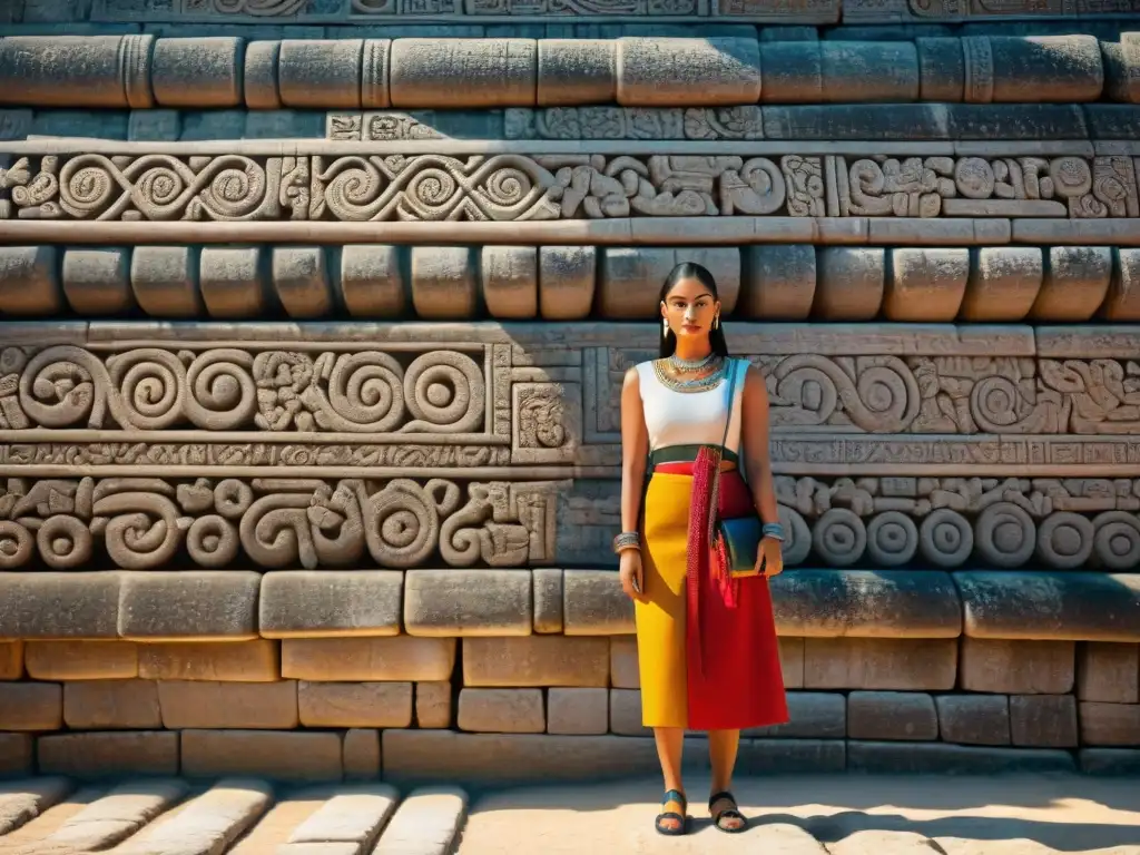 Detalles de la geometría sagrada maya para turismo en templo de Kukulkan, Chichen Itza