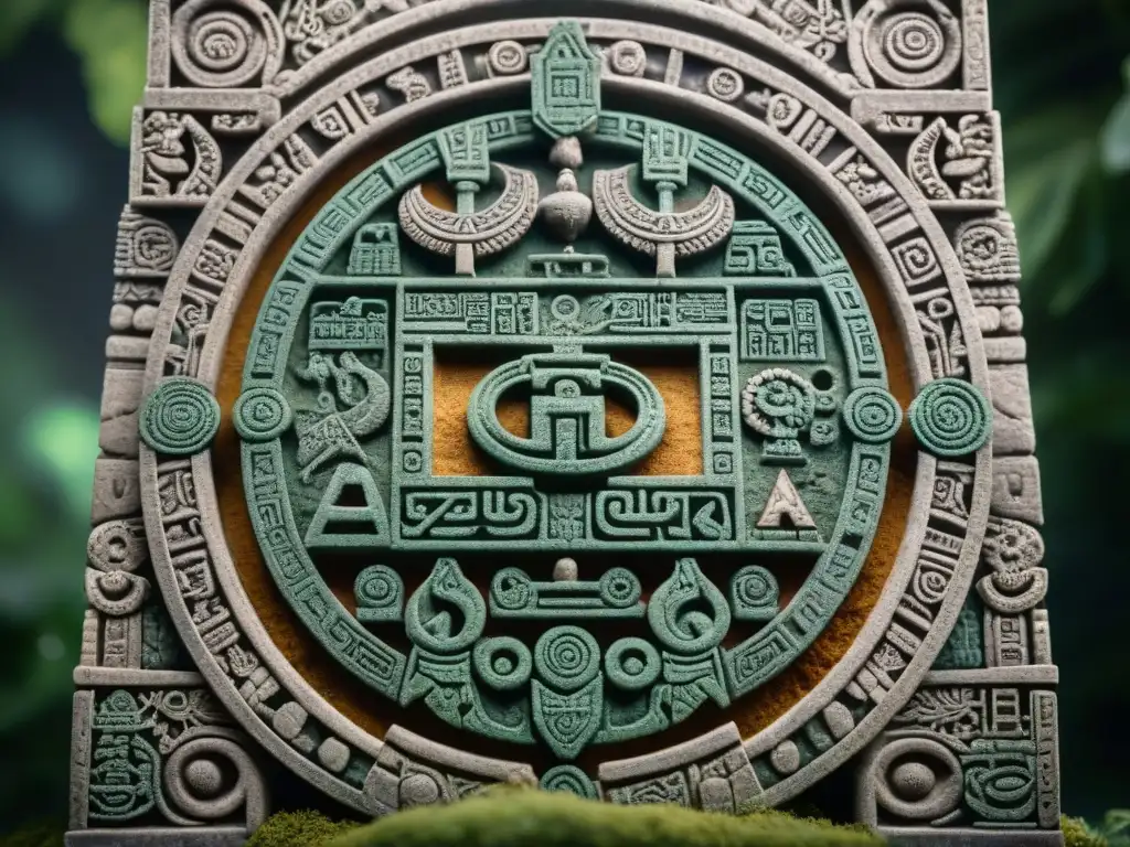 Detalles impresionantes del calendario de piedra maya, destacando el significado y uso del Haab'