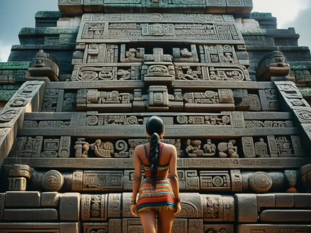 Detalles impresionantes de construcción maya en piedra monumental