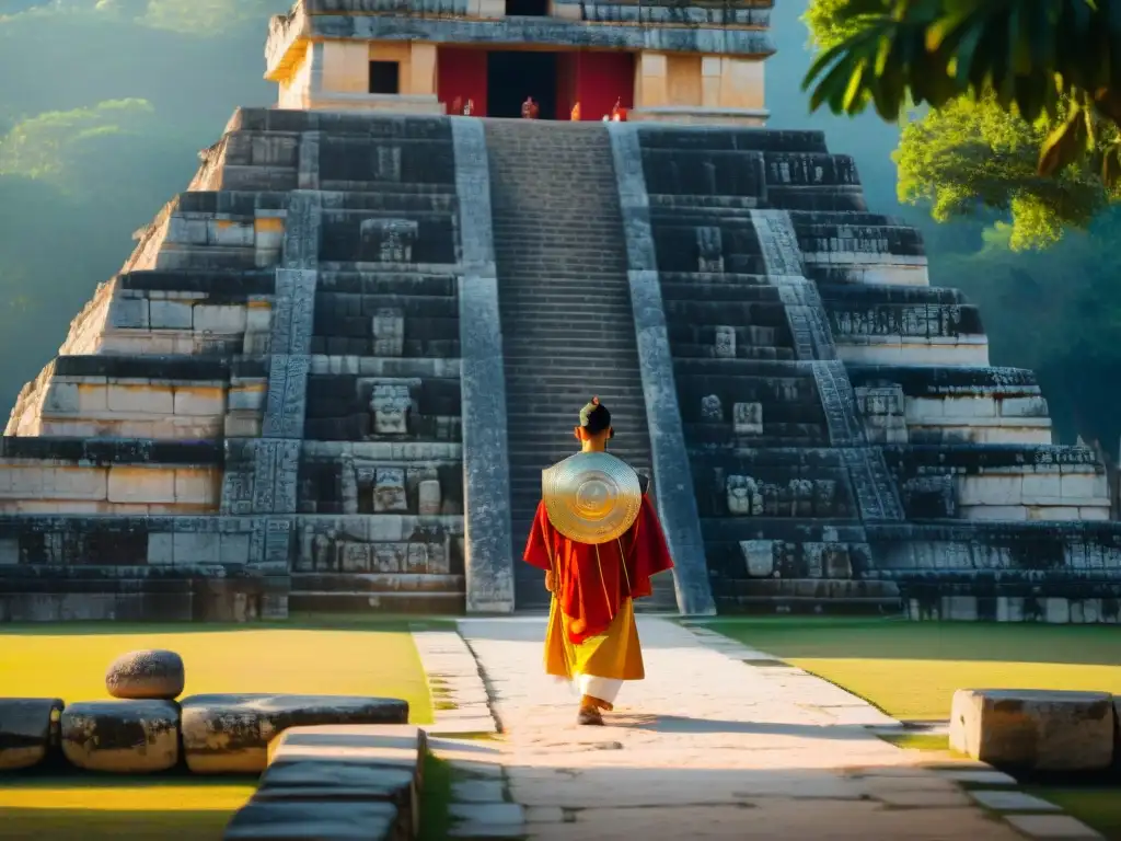 Detalles impresionantes de monumentos de piedra en Chichén Itzá, resaltados por la luz del equinoccio de primavera