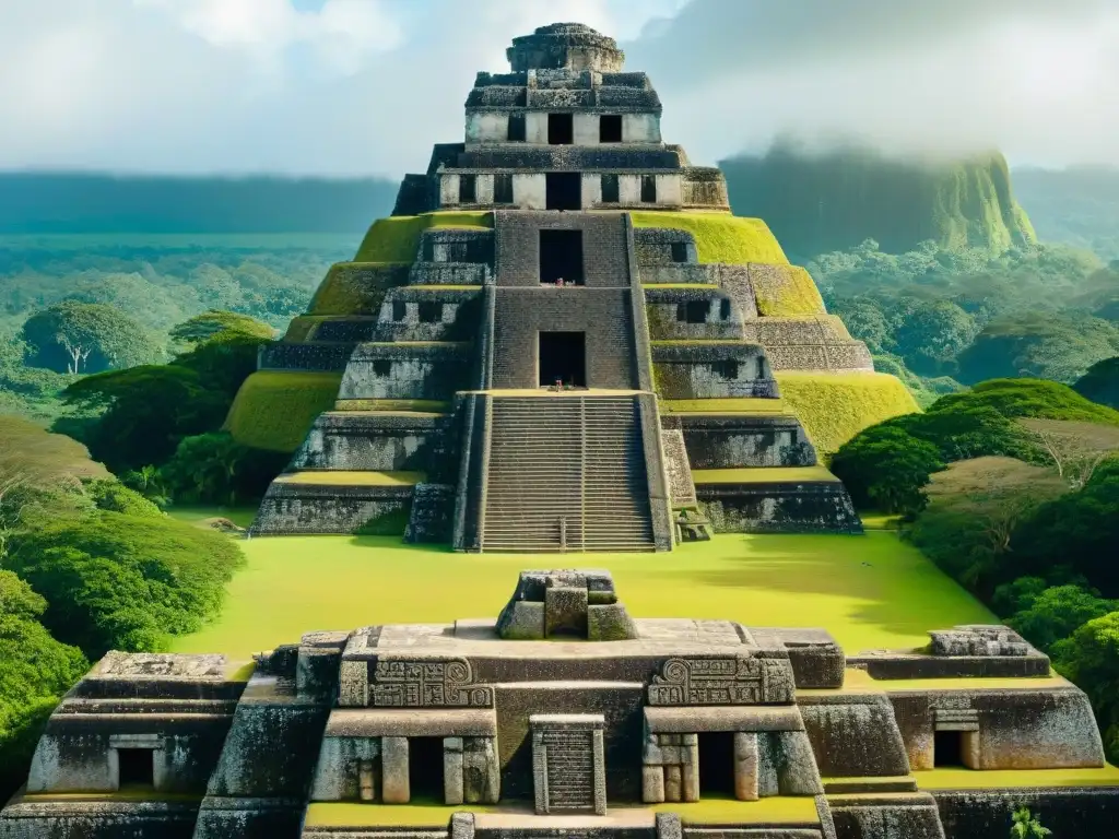 Detalles impresionantes de las ruinas mayas en Xunantunich, Belice