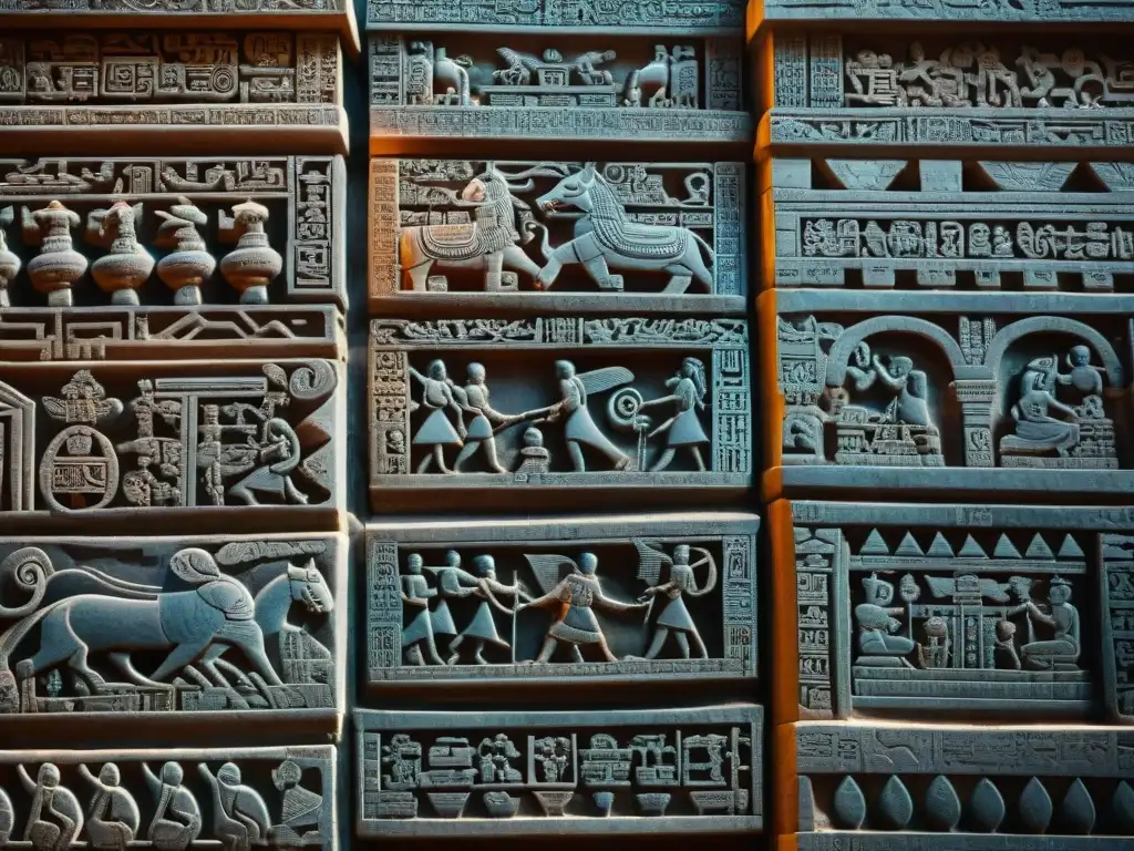 Detalles intrincados de una pared en Chactún, destacando la artesanía maya