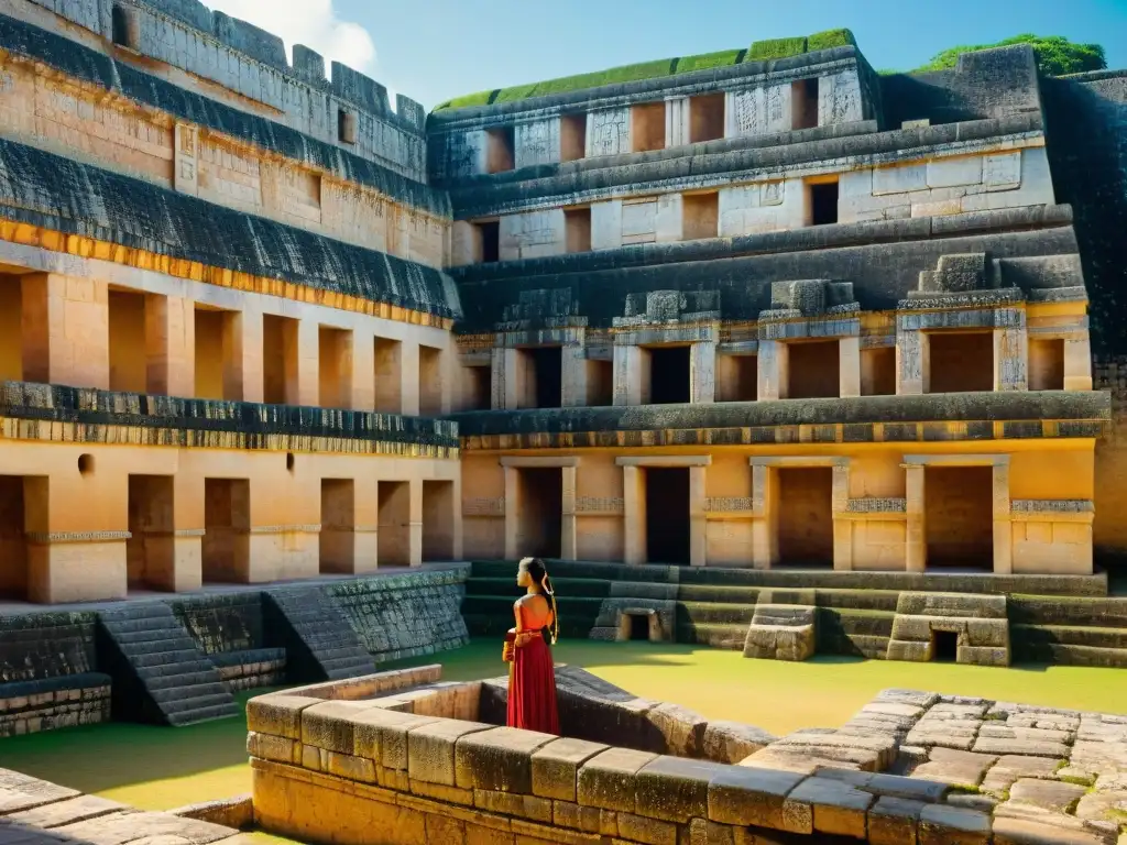 Detalles y patrones de las ruinas mayas en Uxmal