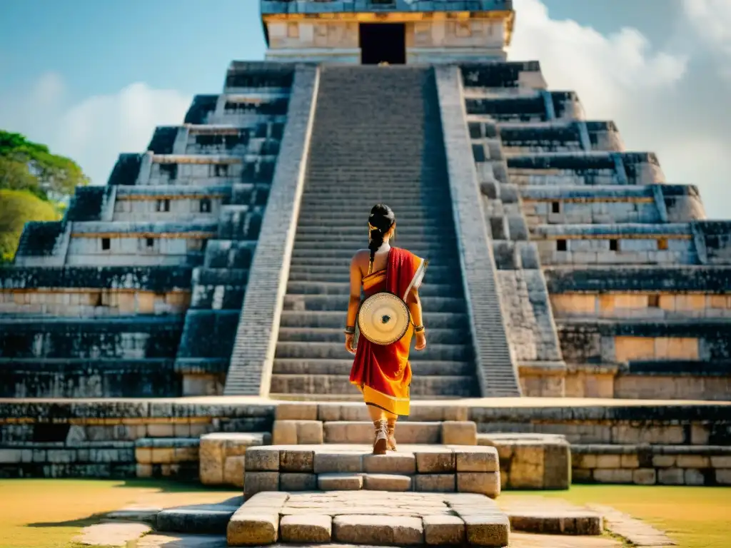 Detalles precisos y diseño arquitectónico de escalinatas mayas en Chichen Itza