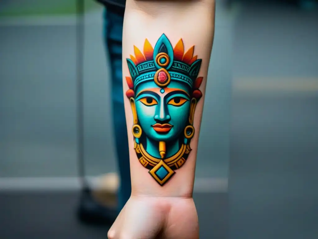 Detalles y significado de un tatuaje maya en antebrazo, cultura y simbolismo en arte corporal