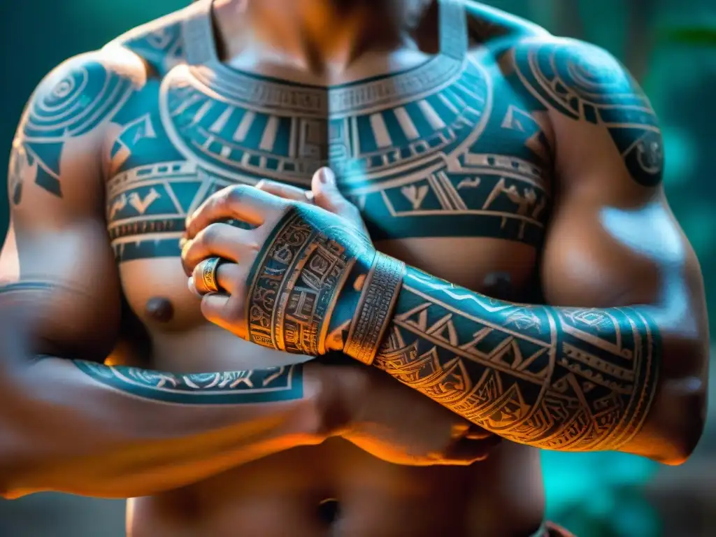 Detalles de tatuajes y escarificaciones en Mayas: arte ancestral plasmado en la piel