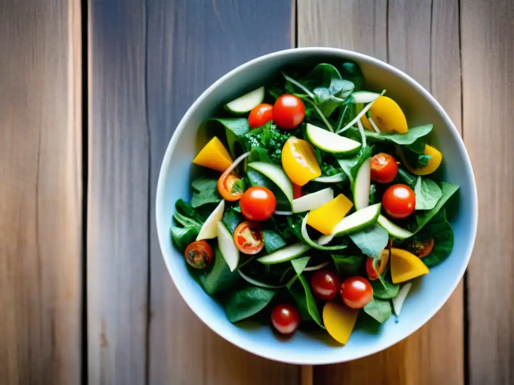 Ensalada vibrante de jícama con vegetales frescos y aderezo de lima