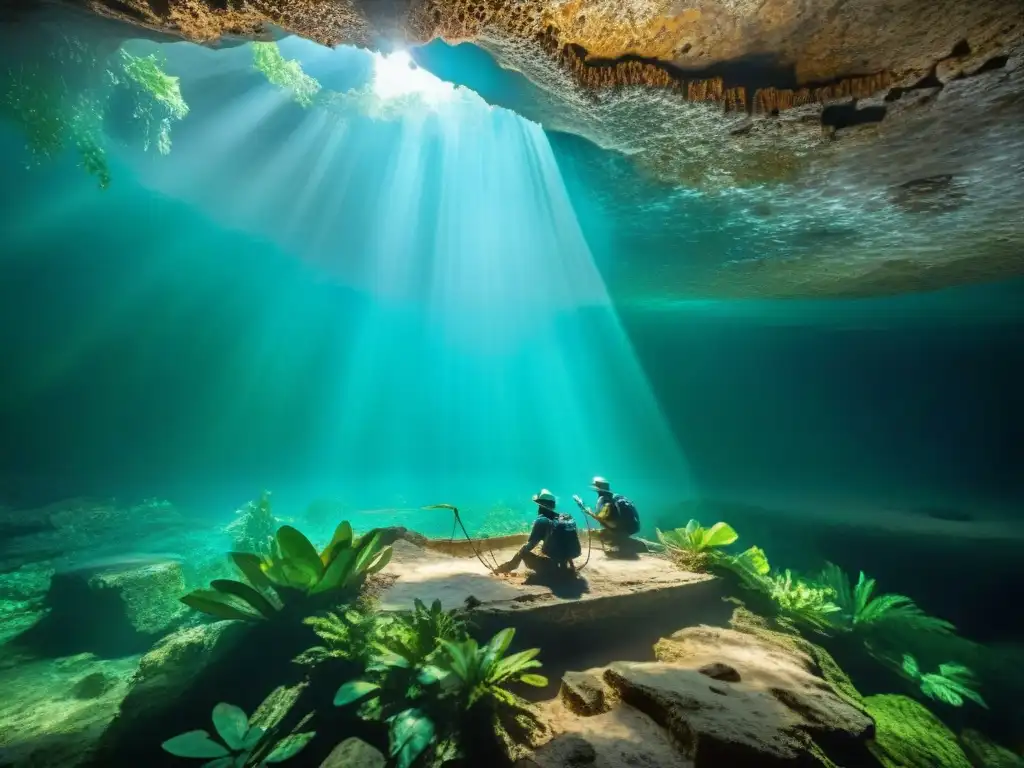 Equipo de arqueólogos excava artefactos cenotes mayas descubiertos en la selva de Yucatán