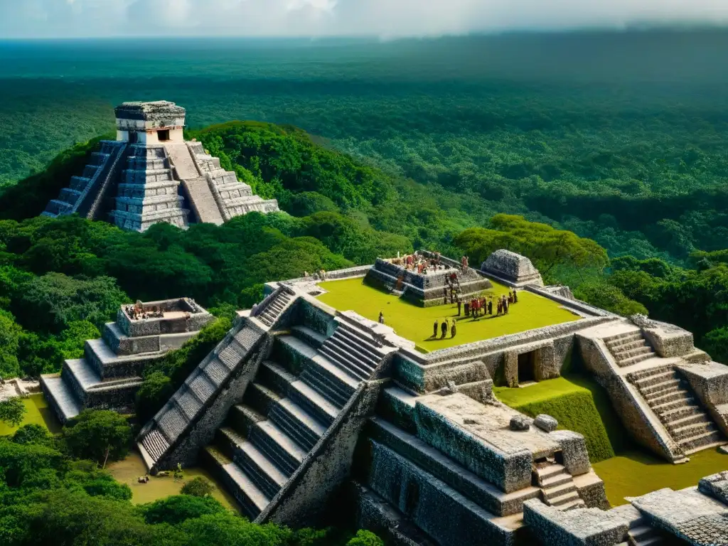 Equipo de arqueólogos descubriendo la Ciudad Perdida Mayas en Calakmul, entre la exuberante selva