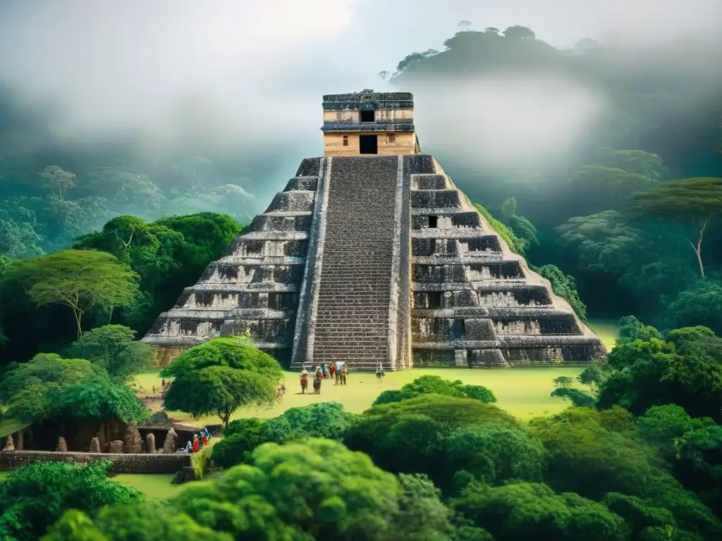 Equipo de arqueólogos descubriendo hallazgos arqueológicos clave de la civilización maya en la exuberante selva