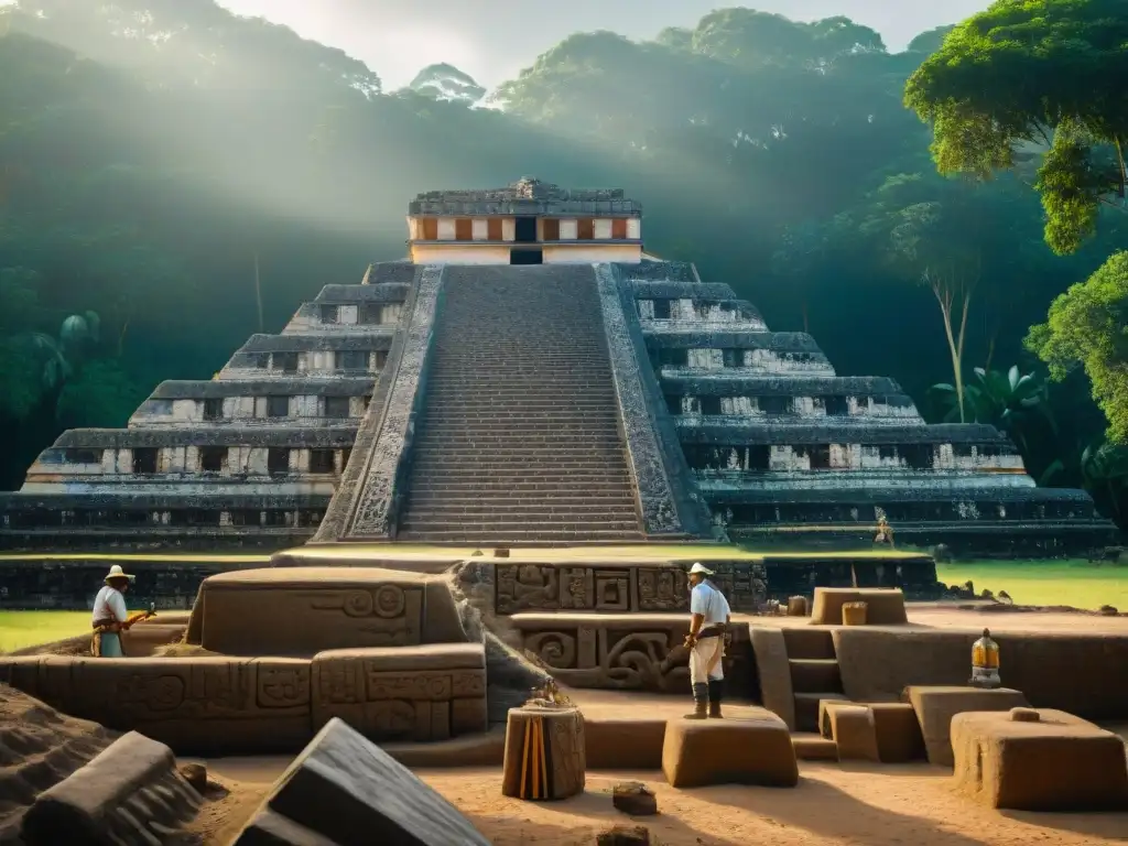 Un equipo de arqueólogos descubre nuevos tesoros en un templo maya, con herramientas modernas