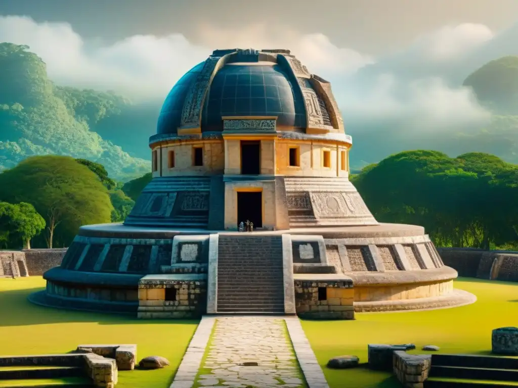 Equipo de arqueólogos escaneando y reconstruyendo digitalmente el Observatorio Caracol en Chichén Itzá, fusionando pasado y tecnología moderna