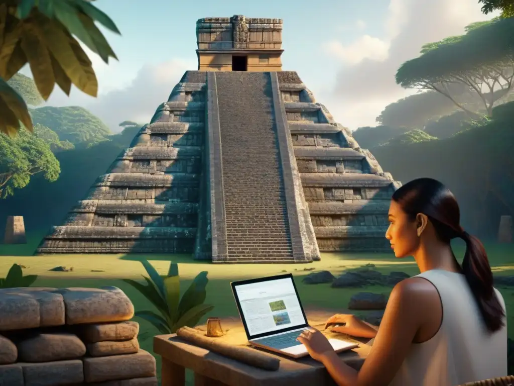 Equipo de arqueólogos usando tecnología de Reconstrucción 3D para recrear pirámide maya