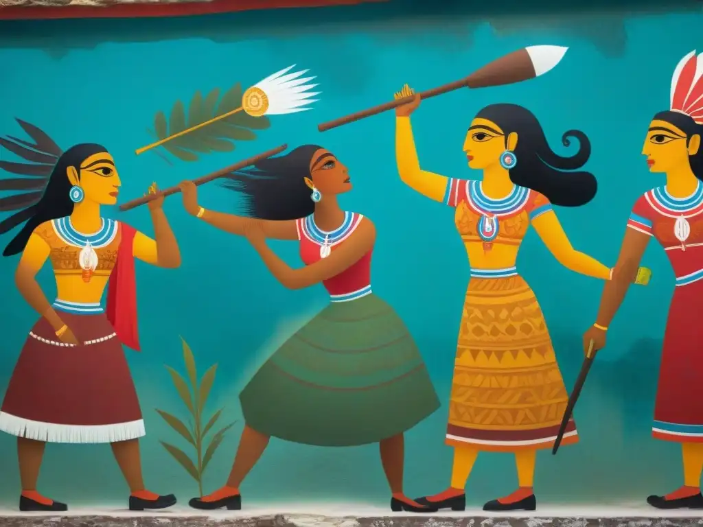 Equipo de expertos restaurando murales vibrantes de la cultura maya en Bonampak