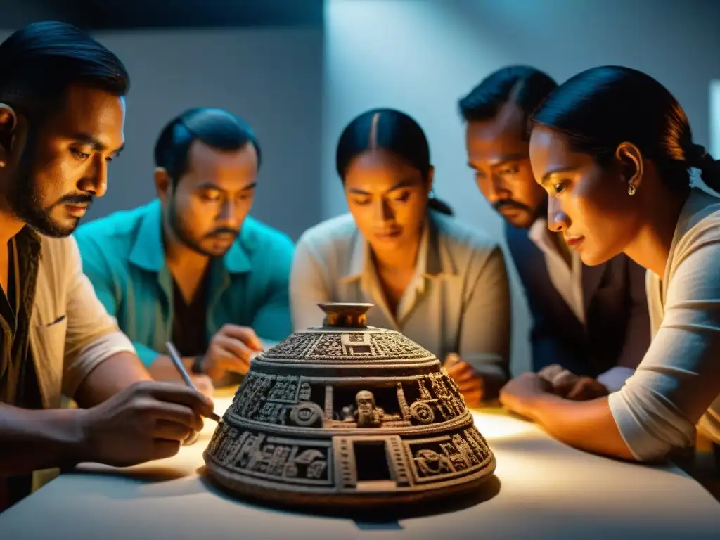 Equipo internacional preservando herencia cultural maya en laboratorio arqueológico