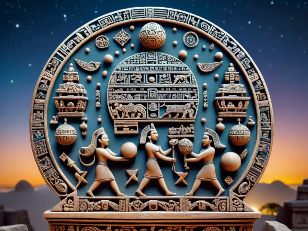 Escena celestial maya con simbolismo astronómico