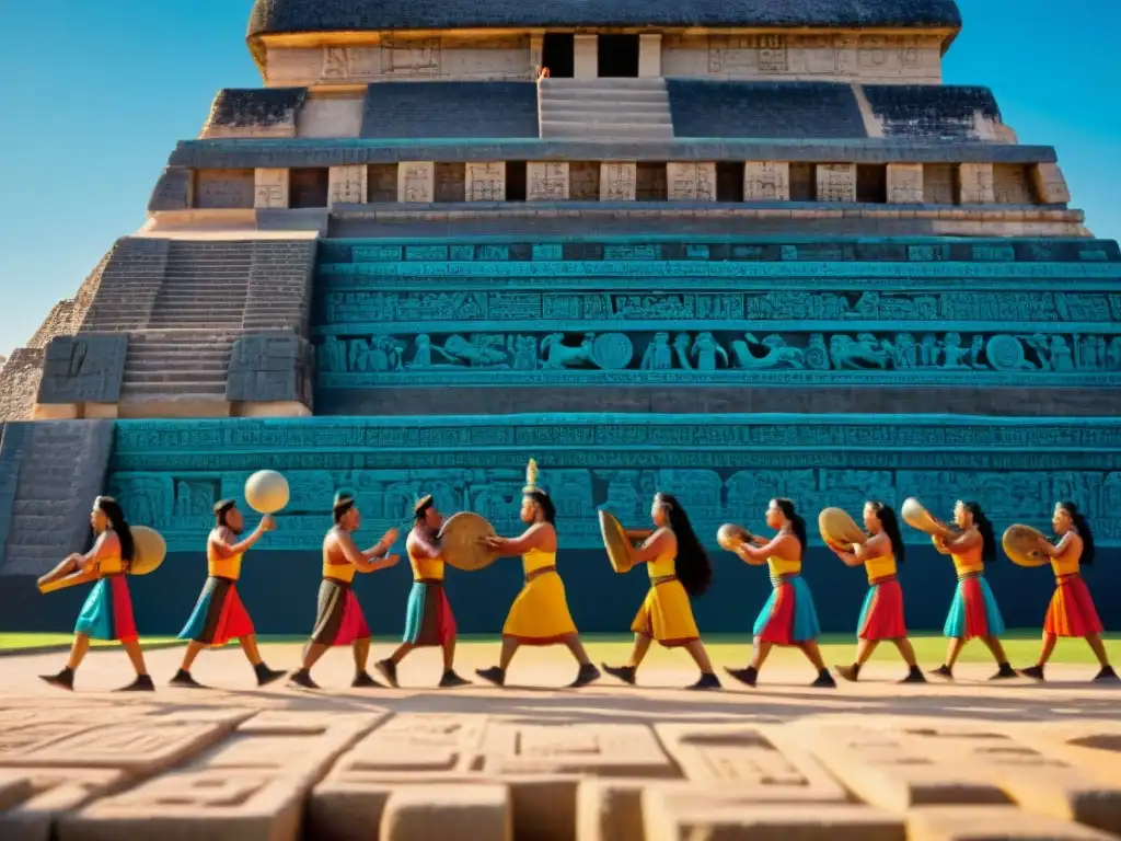 Escena maya: competencia de pelota entretenimiento popular en civilización maya