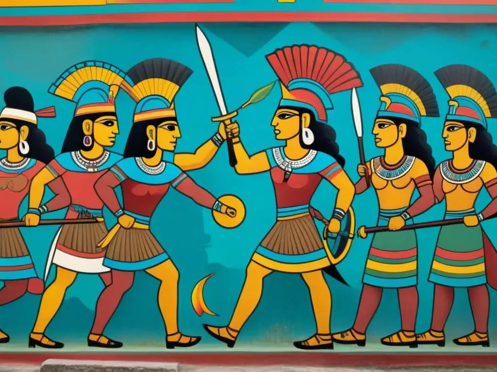 Espectacular mural de Bonampak: guerreros mayas en intensa batalla