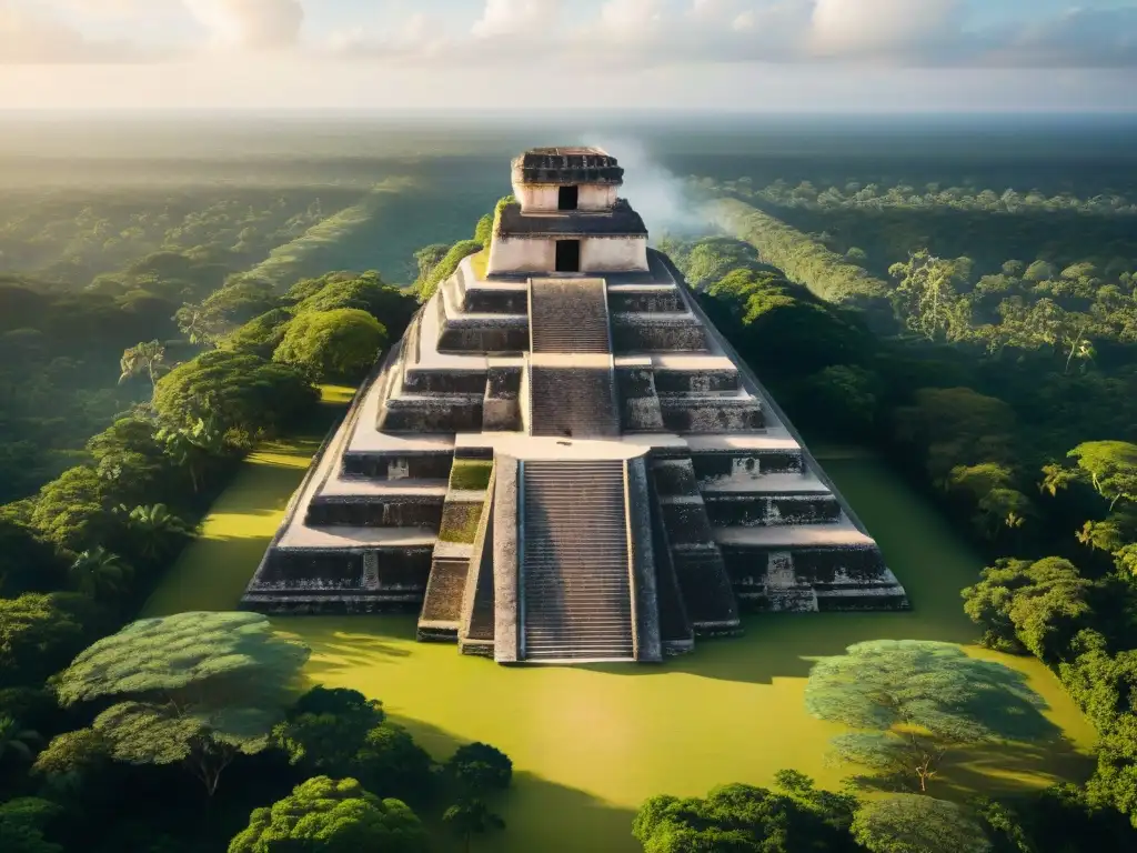 Espléndida planificación urbana de la civilización maya en ciudad antigua