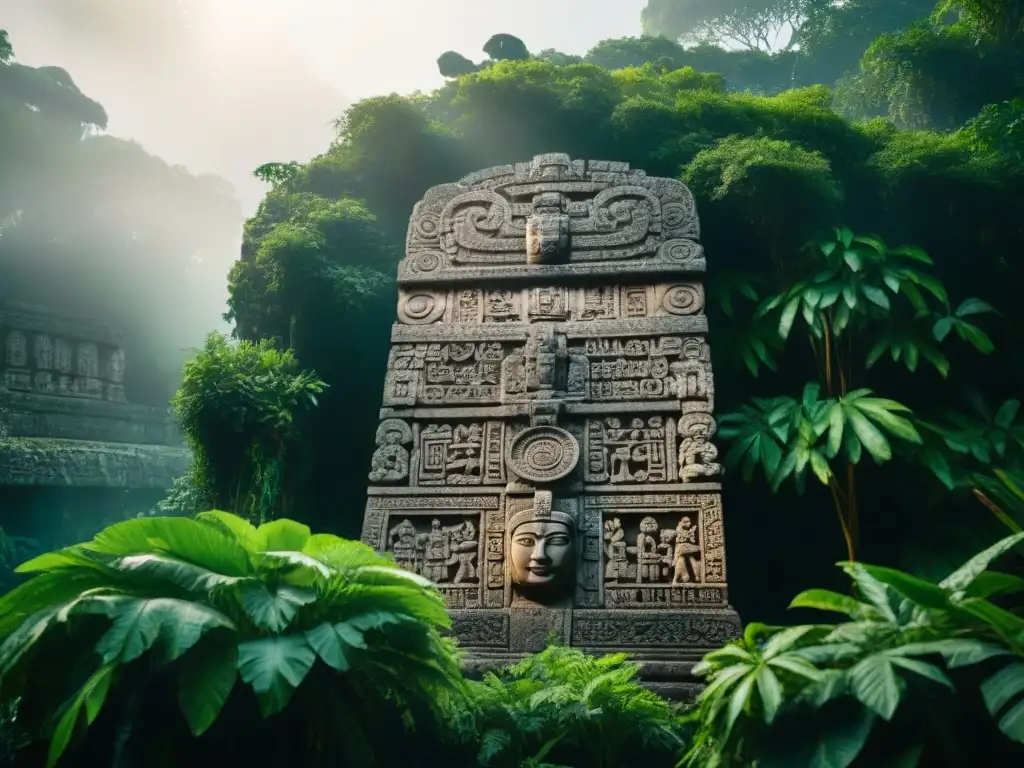 Estela maya en la selva: importancia estelas monumentos mayas, misterio y grandeza ancestral