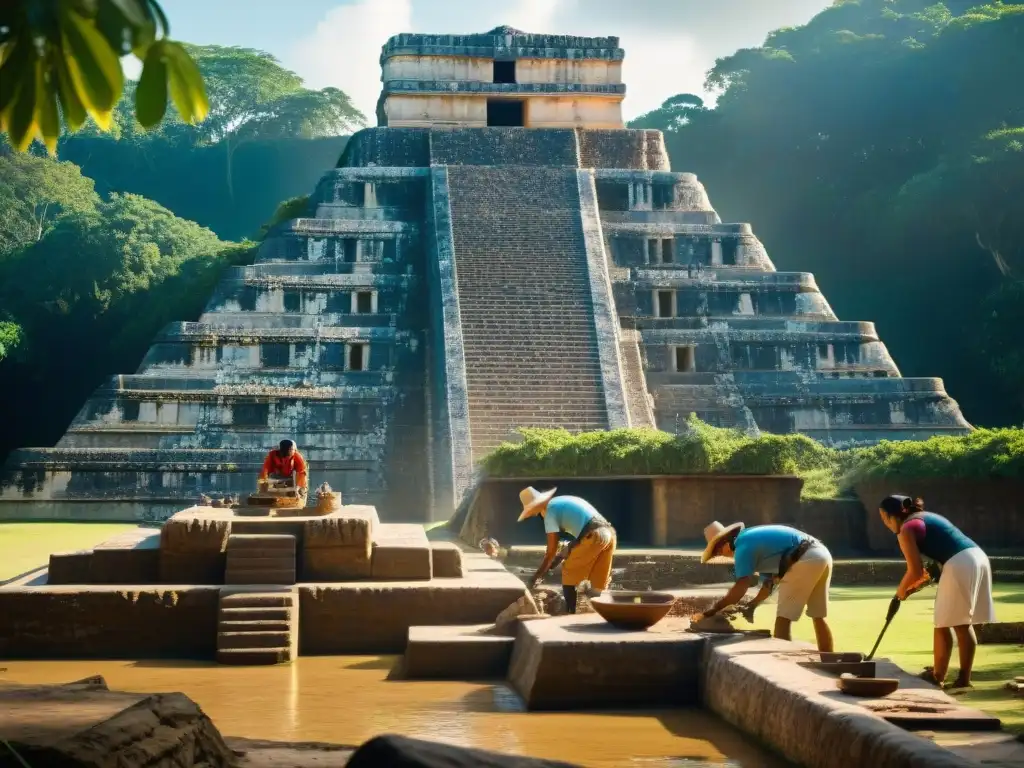 Excavación de secretos: equipo de arqueólogos descubriendo artefactos mayas en Chichén Itzá