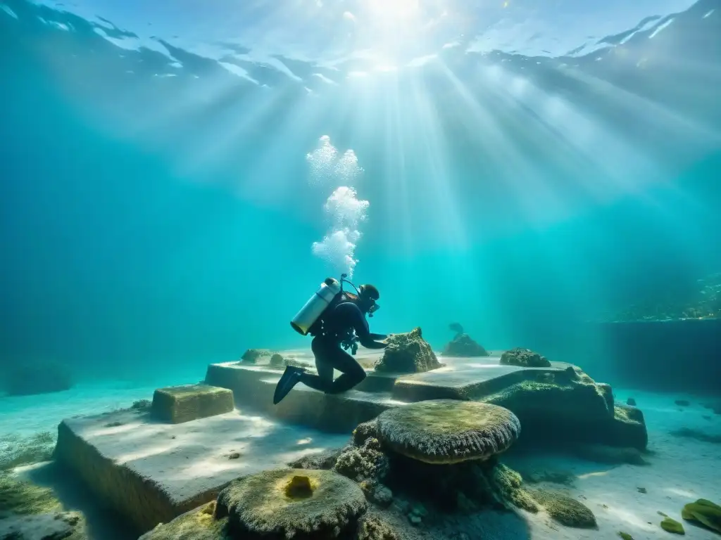 Excavación del tesoro sumergido de la civilización maya en cenote del Yucatán