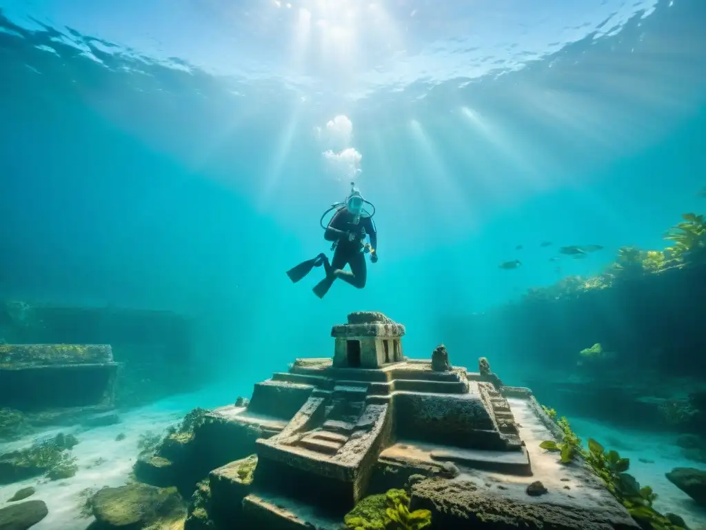 Expediciones submarinas civilización maya: Equipo de arqueólogos submarinos excava templo maya en cenote, revelando secretos ancestrales