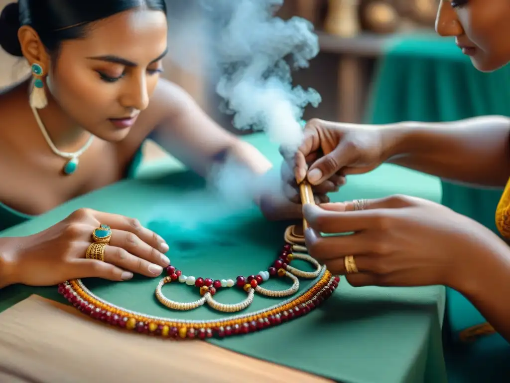 Artesanía maya: Creación de joyas con detalle y pasión Un experto artesano crea una joya inspirada en la cultura maya, fusionando tradición y modernidad