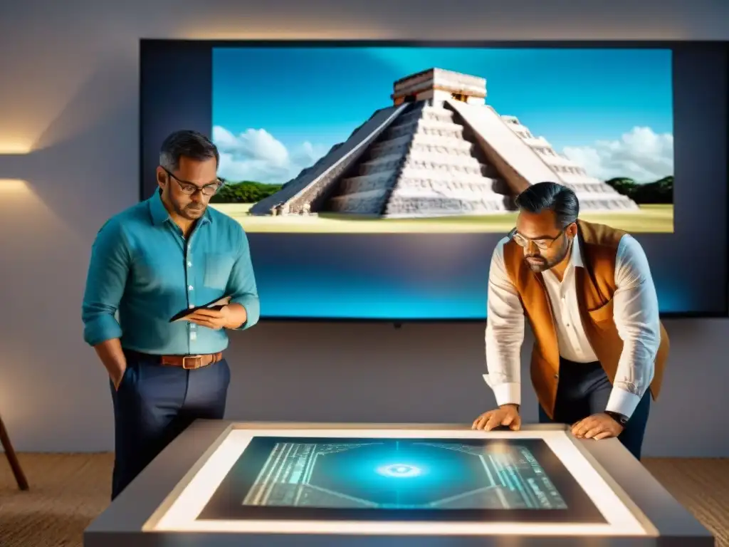 Expertos interpretando histórica códices mayas en 3D con tecnología avanzada