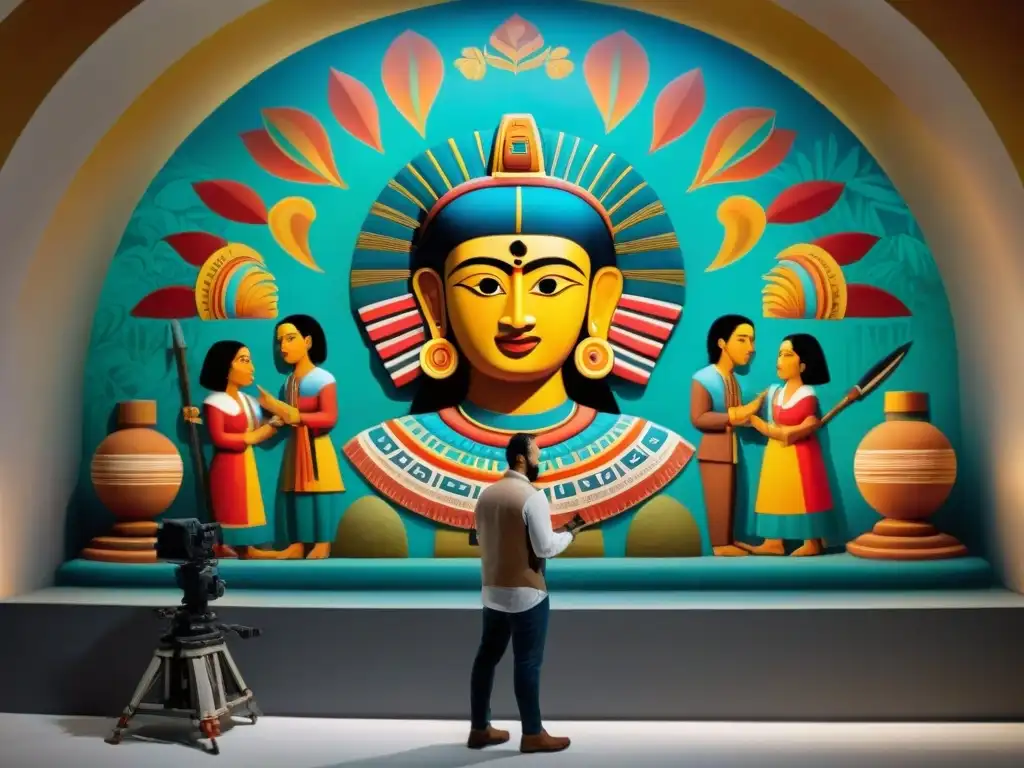 Expertos en restauración de murales mayas usando tecnología 3D para devolverles su esplendor