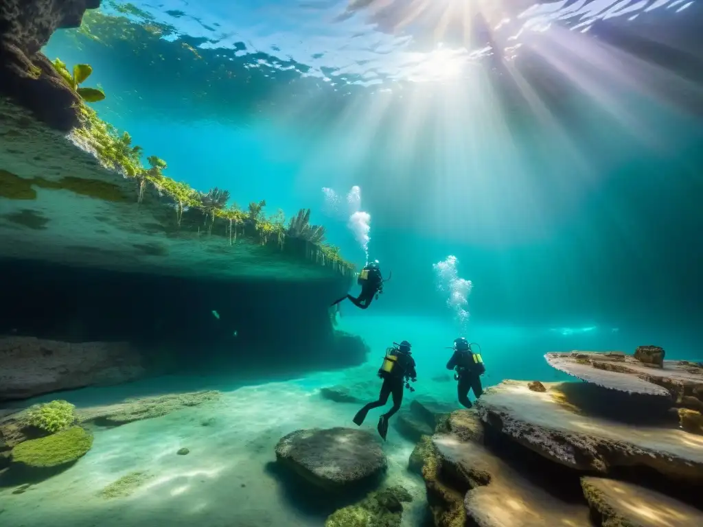 Exploración en cenote y ofrendas mayas cenotes sumergidas