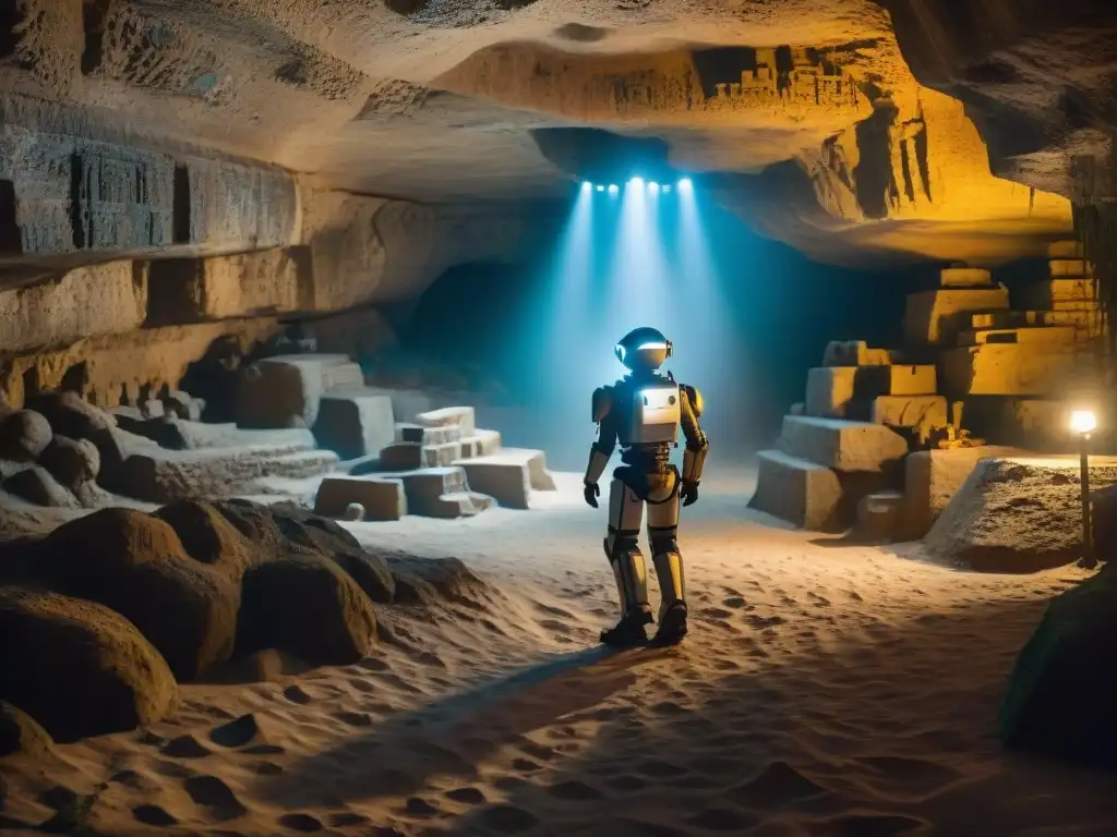 Exploración en cuevas sagradas mayas con robot explorador de alta tecnología