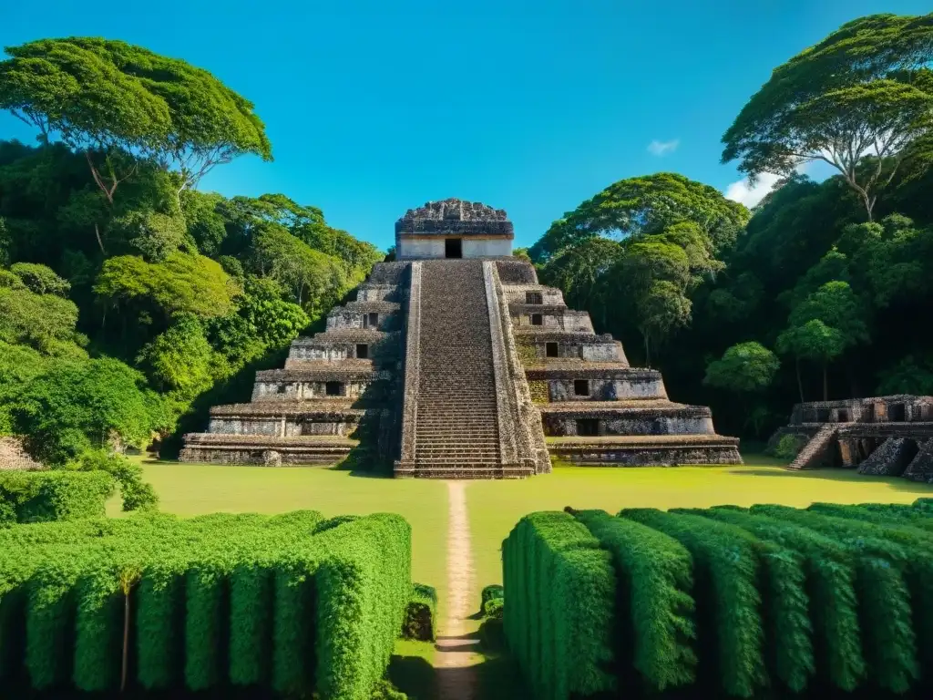 Exploración de enclave maya resiliente en ruinas de Lamanai, destacando arquitectura ancestral