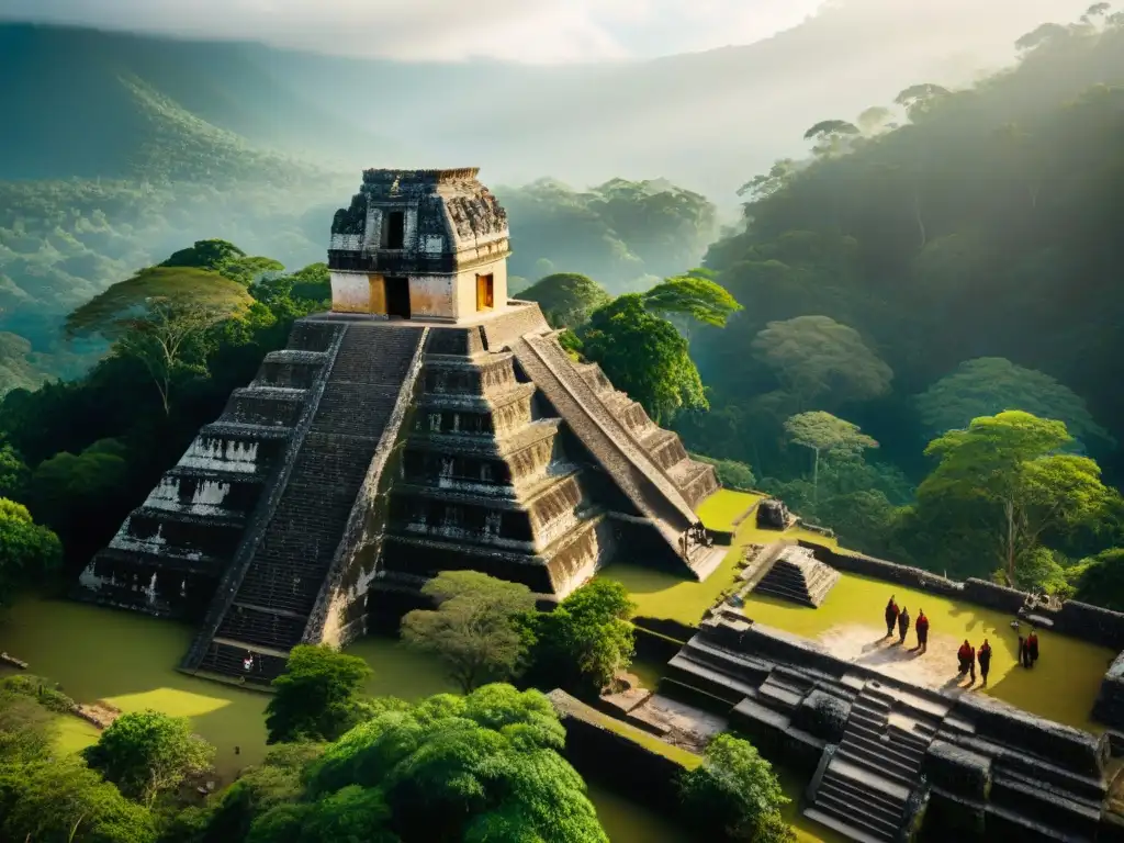 Excavación detallada de templo maya en Guatemala Exploración minuciosa de arqueólogos mayas en templo antiguo en Guatemala, resaltando la Conservación Maya a Largo Plazo