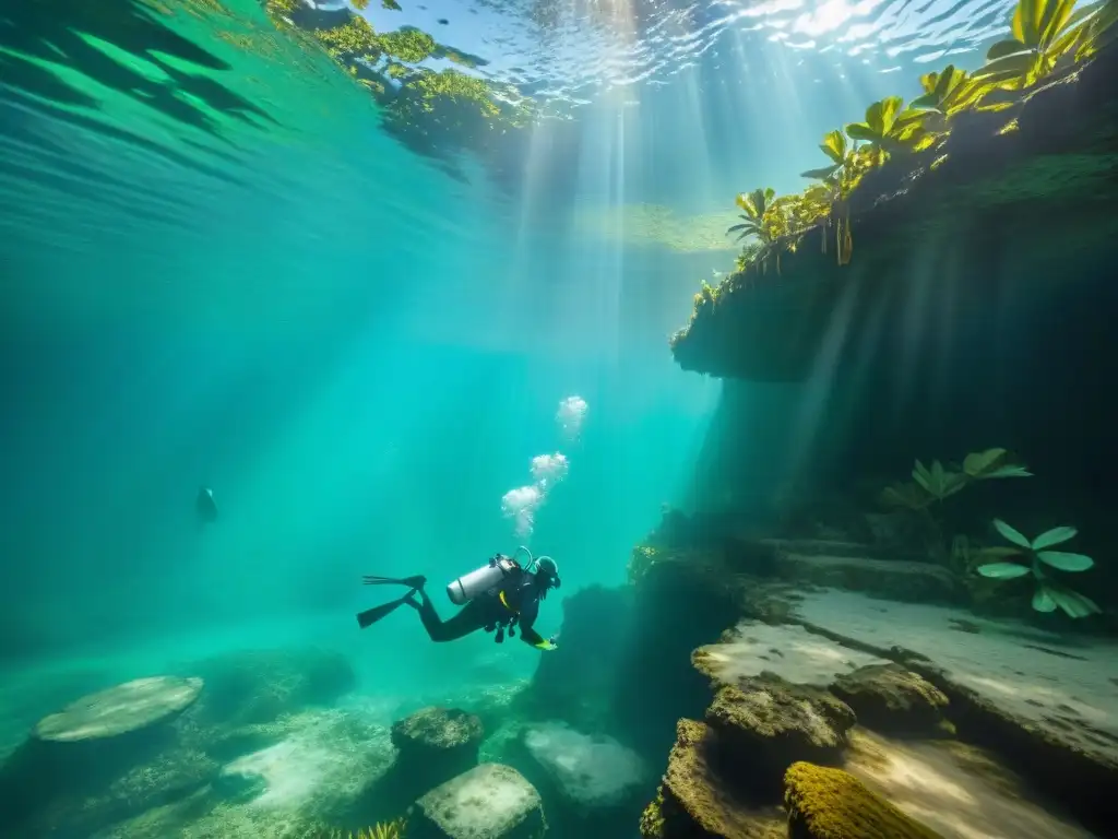 Exploración de ofrendas mayas en cenotes: arqueólogos descubriendo tesoros sumergidos