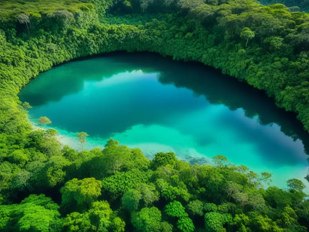 Exploración subacuática en cenotes: paisaje de selva exuberante con ruinas mayas y misteriosas aguas cristalinas